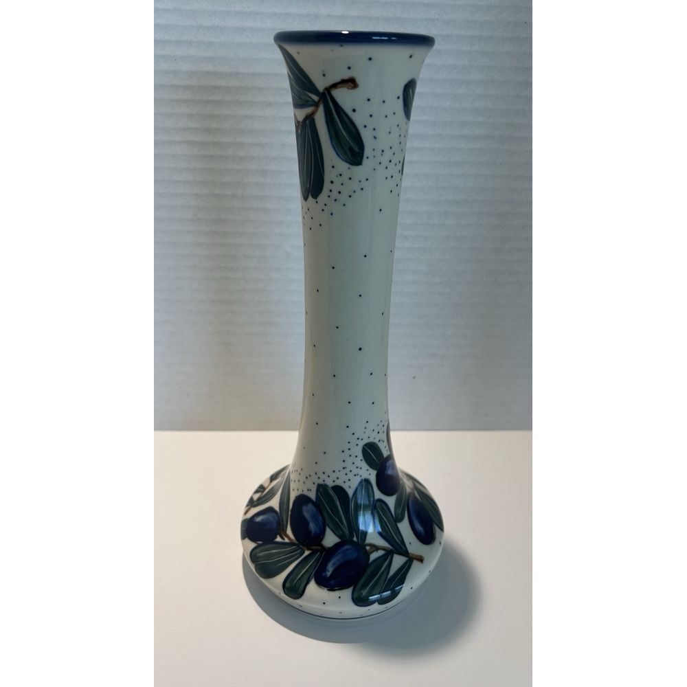 Unikat WR Boleslawiec‎ Hand Made Bus Vase 10.5" Tall, Polish Pottery Olives - Picture 2 of 10